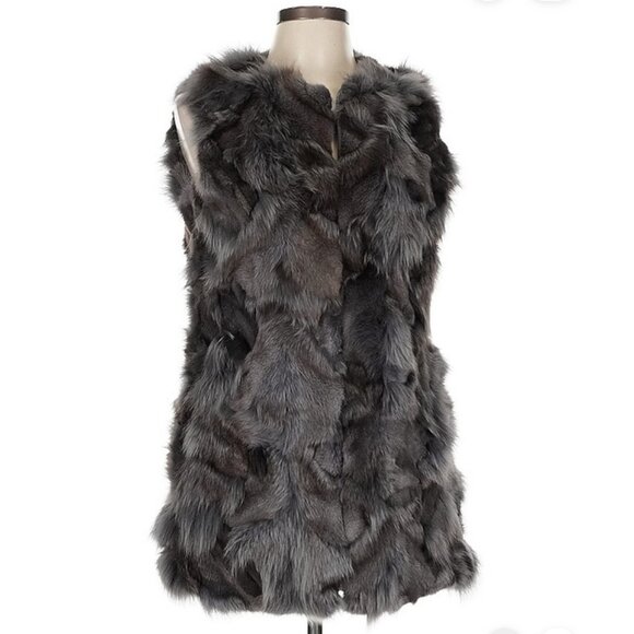 Patrizia Luca Jackets & Blazers - ❄️ Patrizia Luca Real Silver Fox Fur Vest Sheared Texture Leather Trim Mobwife